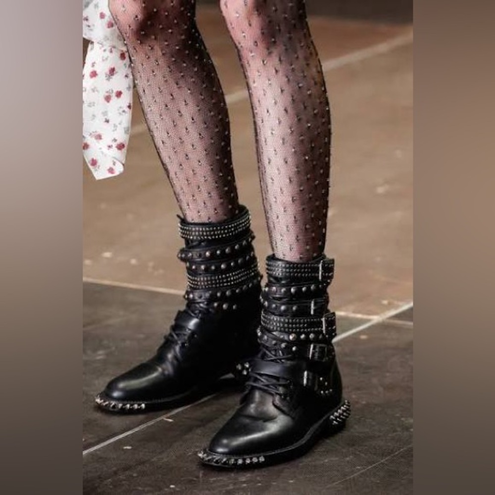 Black leather boots